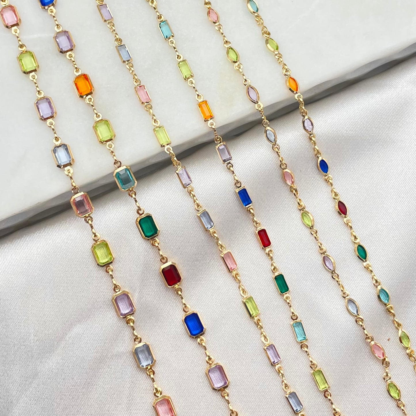Rainbow crystal necklace minimal jewelry