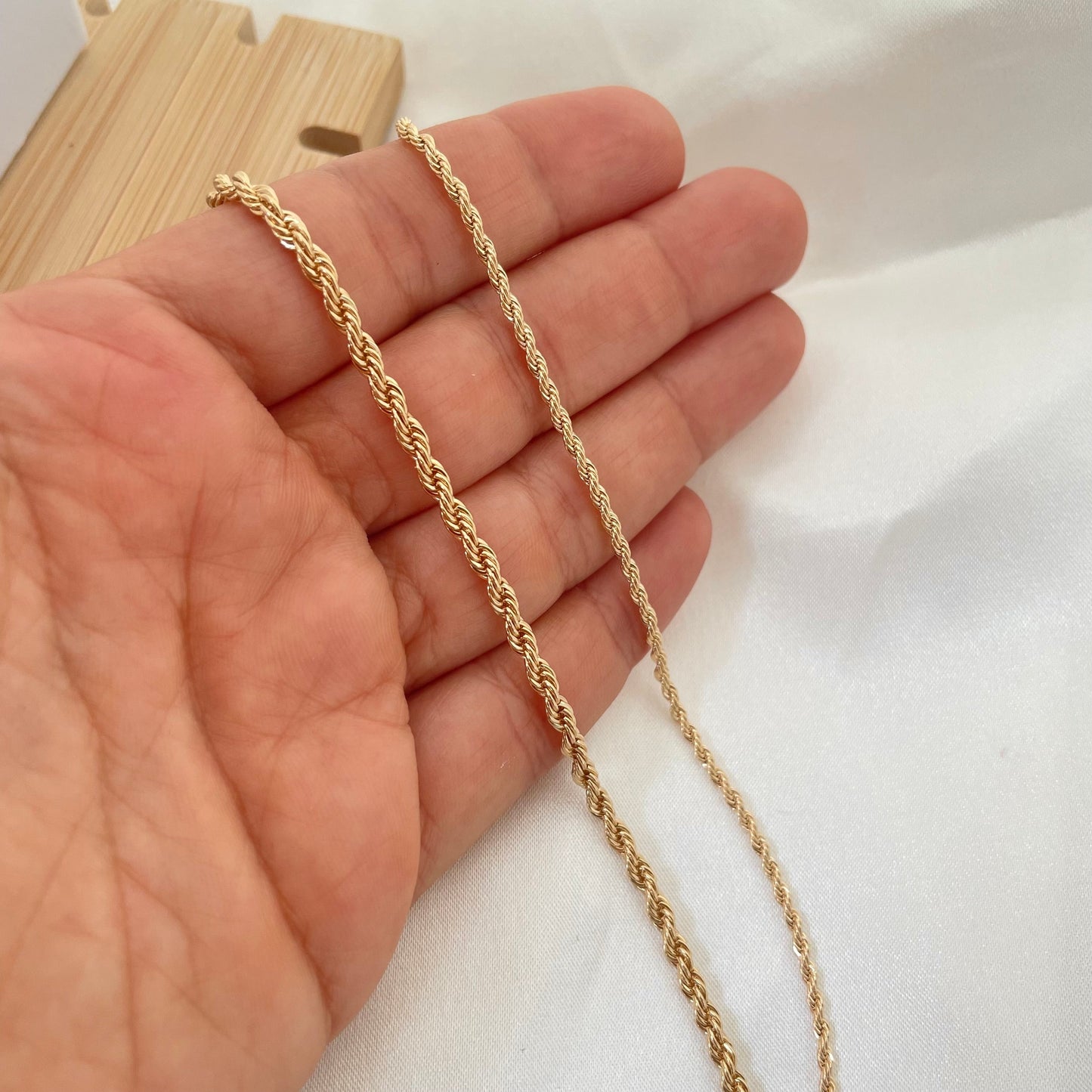 18k Gold Filled Rope Necklace in 2mm or 4mm thick