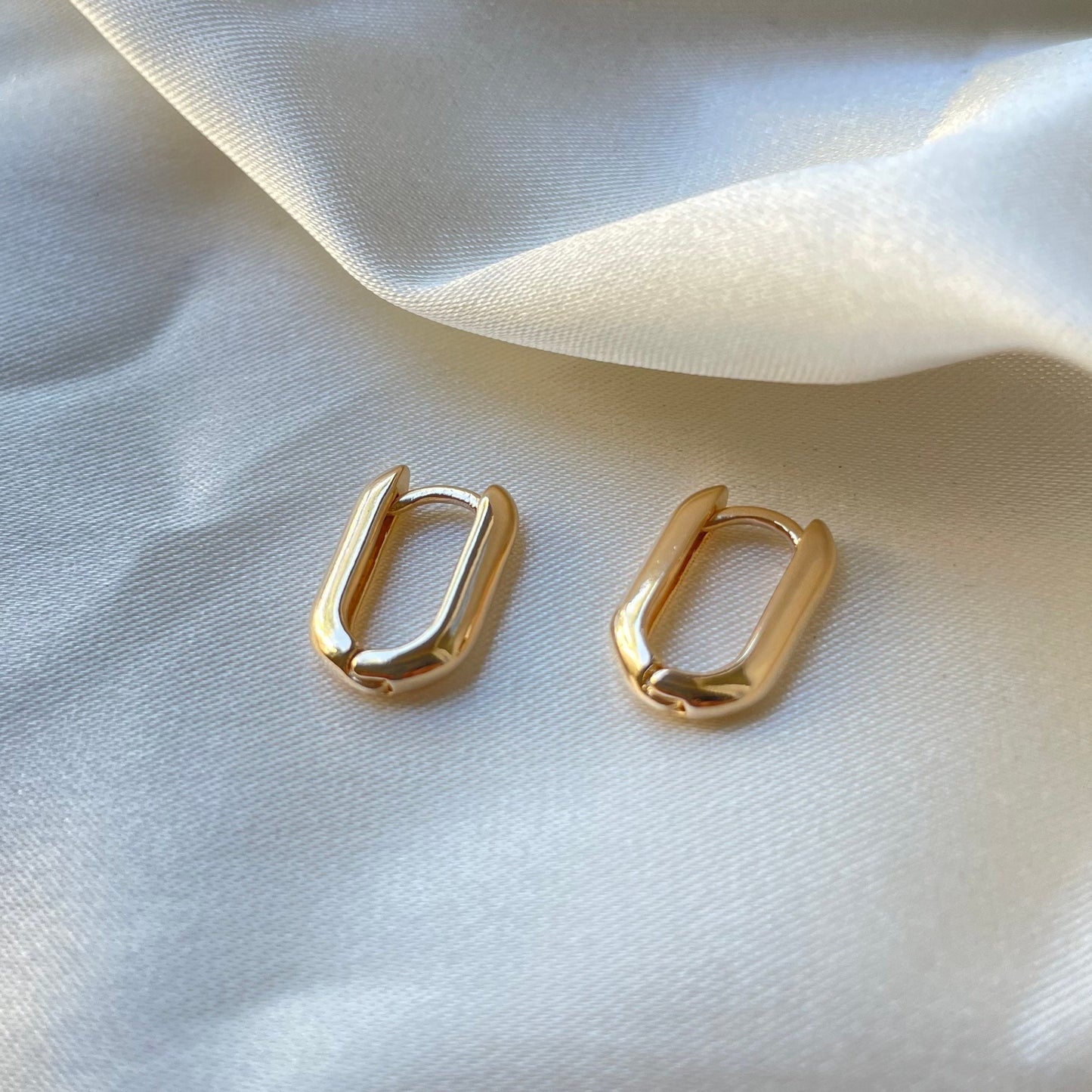 Rectangular Huggie Hoop Earrings