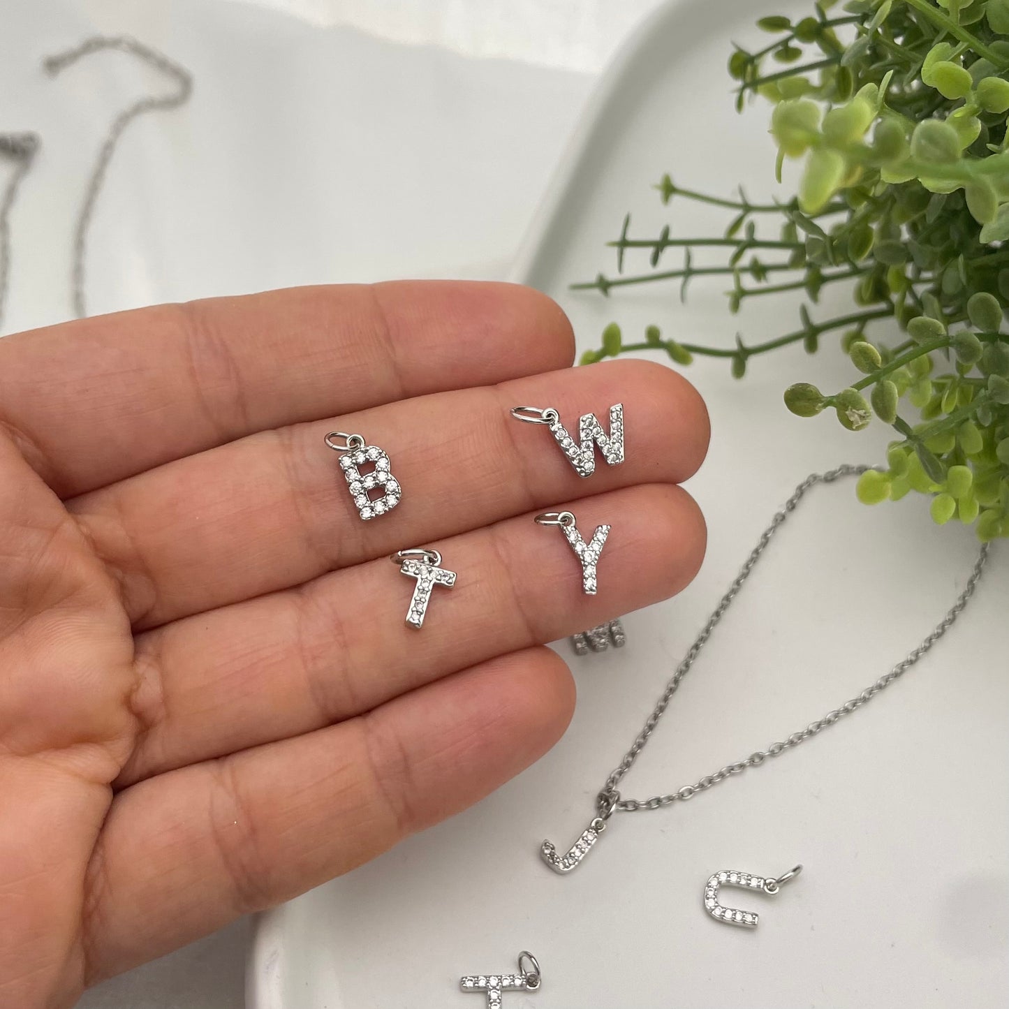 Personalized stainless steel letter necklace