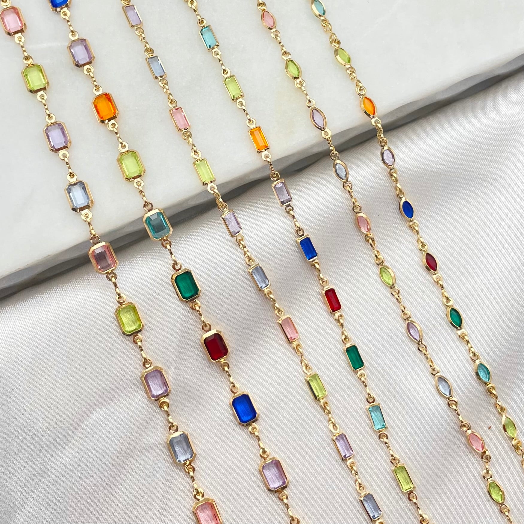 Rainbow crystal necklace minimal jewelry 