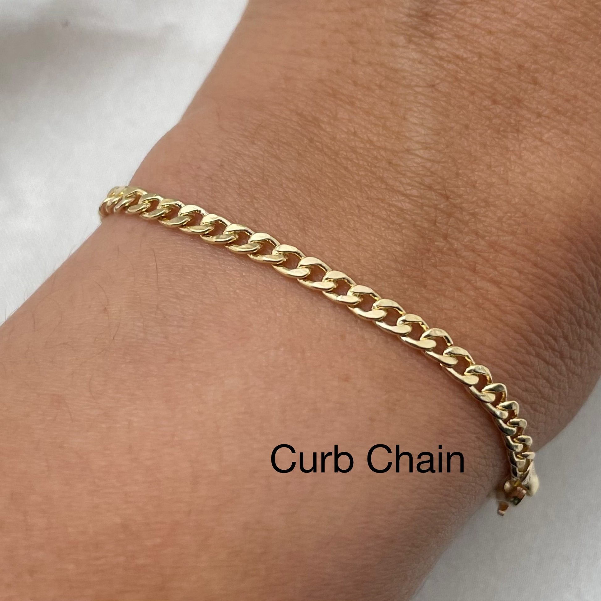 18m gold filled curb chain for multi charm bracelet 