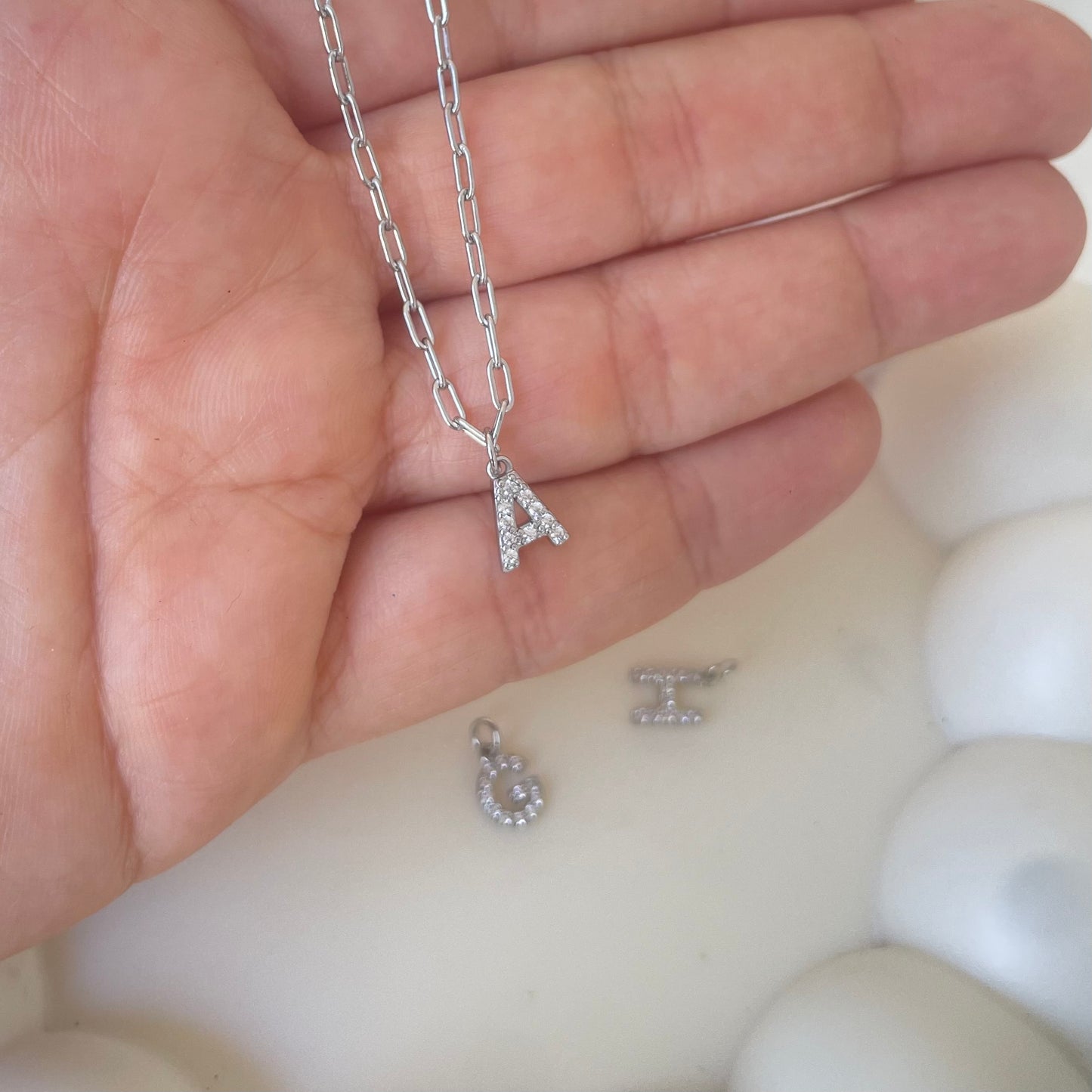 Personalized stainless steel initial necklace