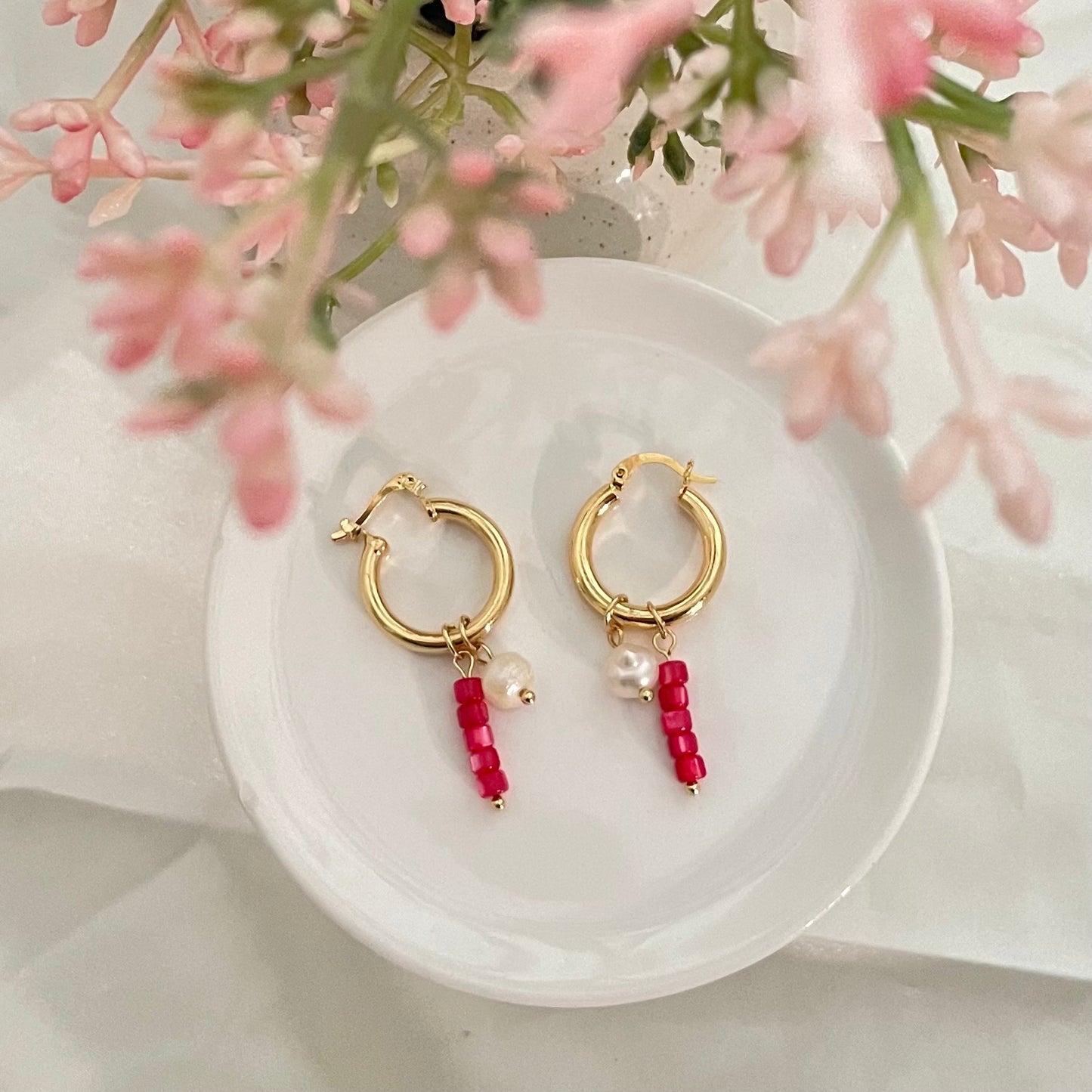 Custom Charm Hoop Earrings