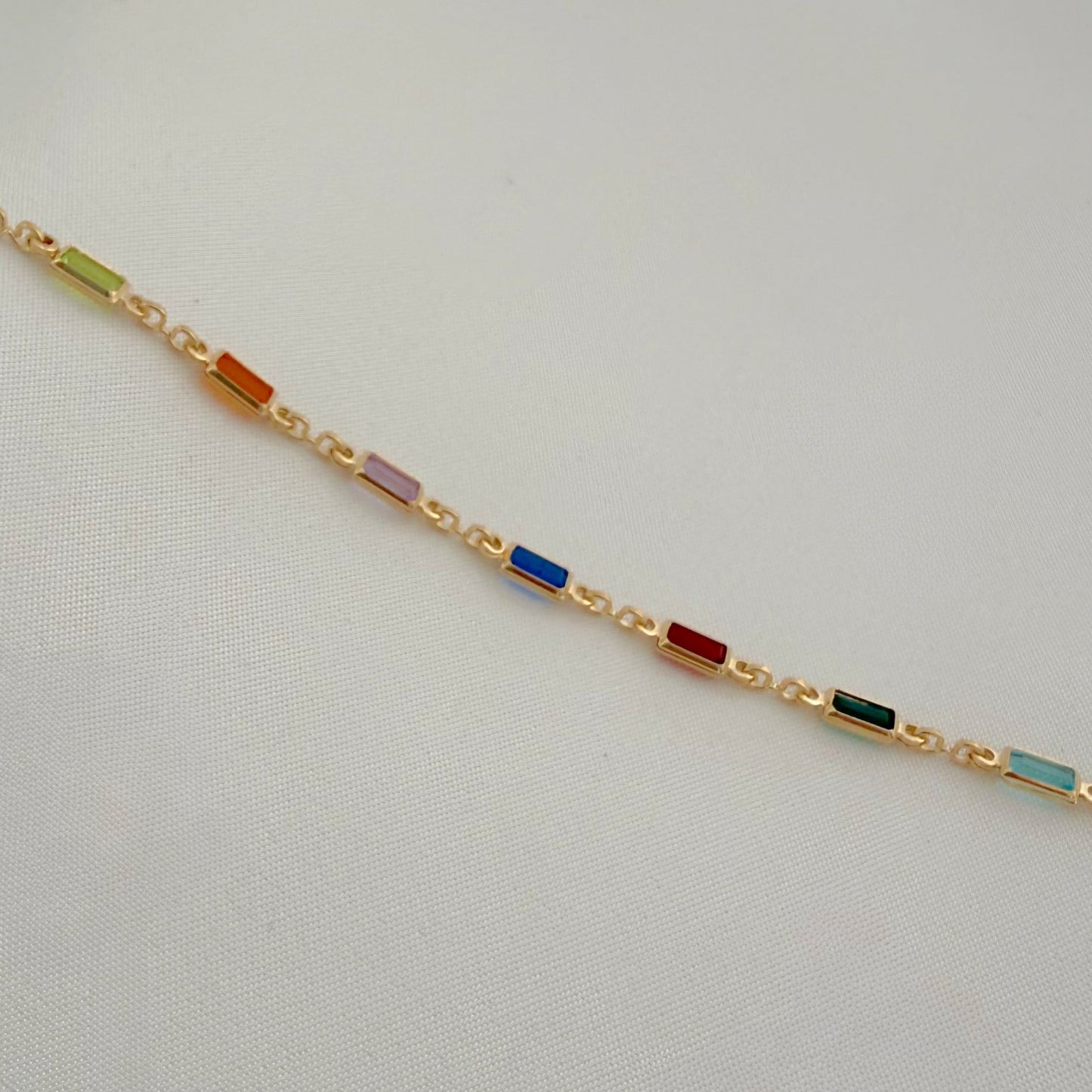Stackable multicolor crystal bracelet by Hello Treasures