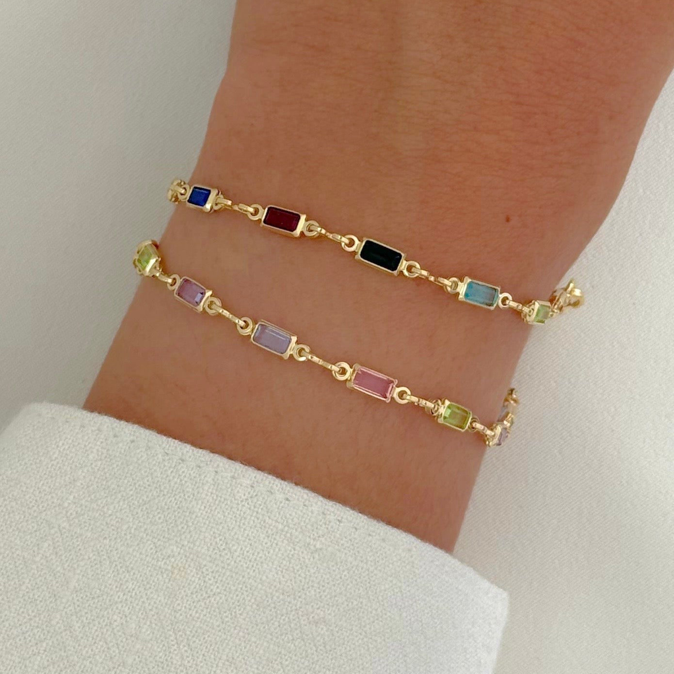 Colorful gold crystal bracelet for everyday wear