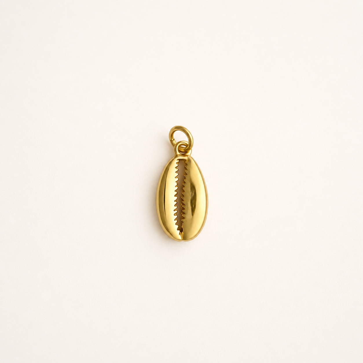 Gold plated Shell pendant on a white background
