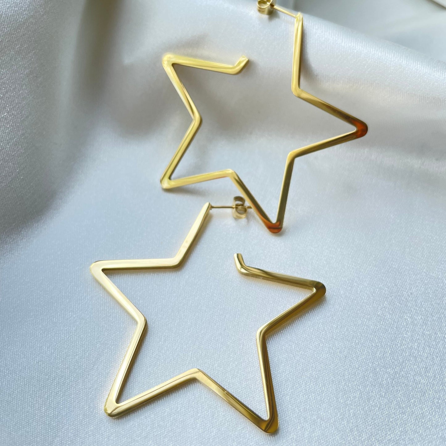 Big Star Hoop Earrings Stainless Steel