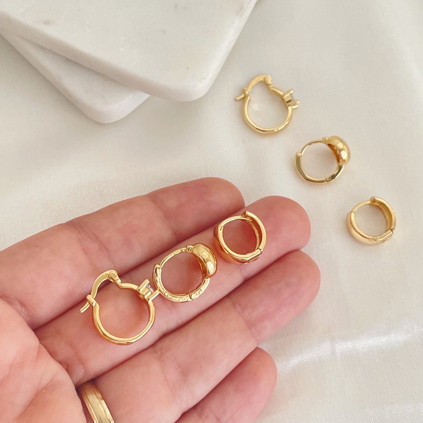 Minimalist Hoop Earrings Set of 3