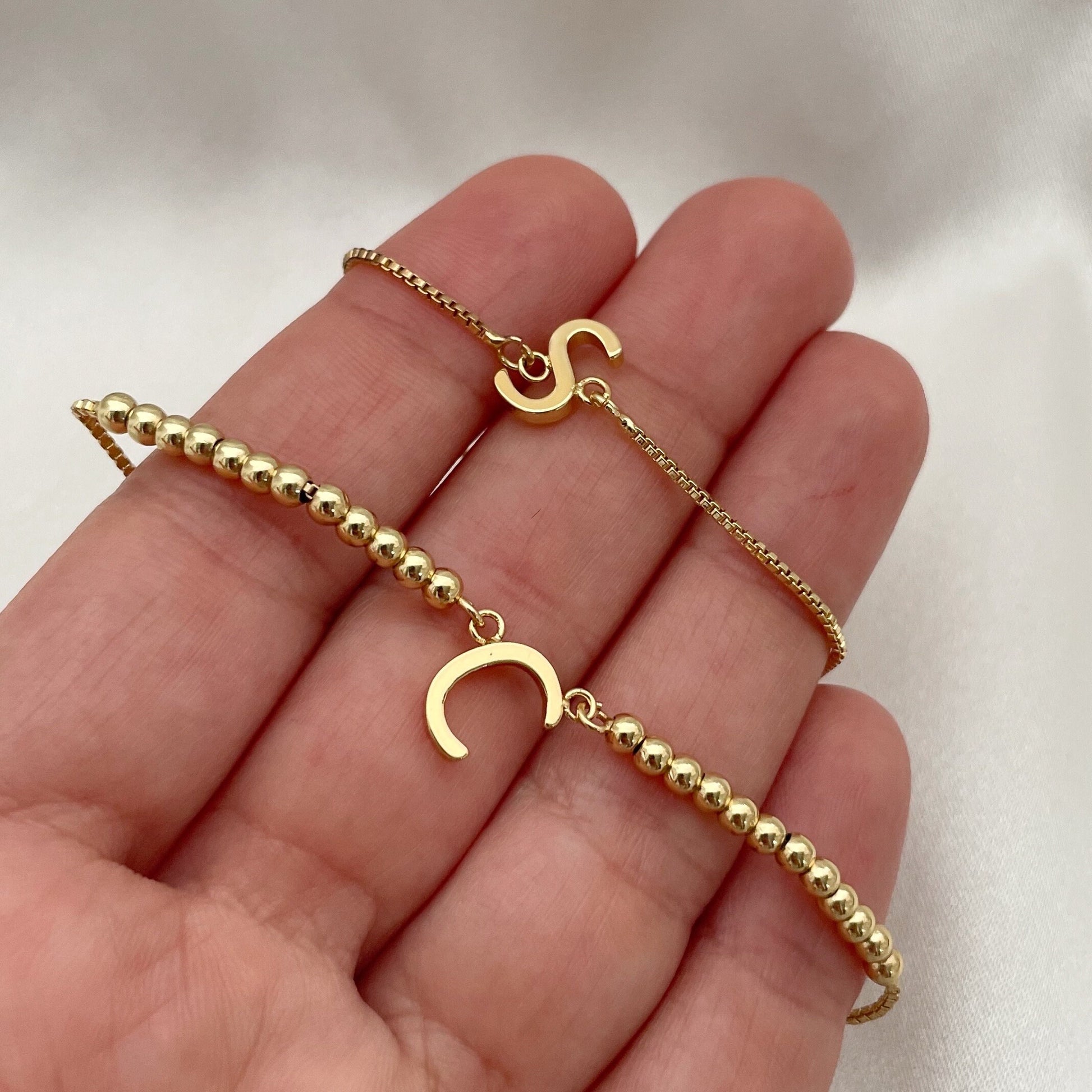 Custom Initial bracelet in gold plated